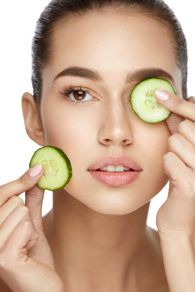 Skin Care Treatment With Cucumber.