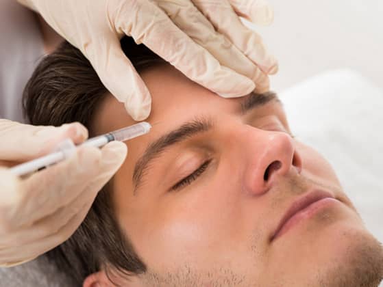 man getting dermal filler