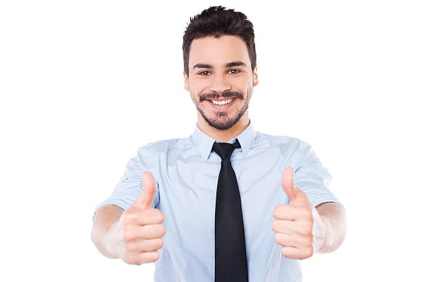 Smiling man with thumbs up