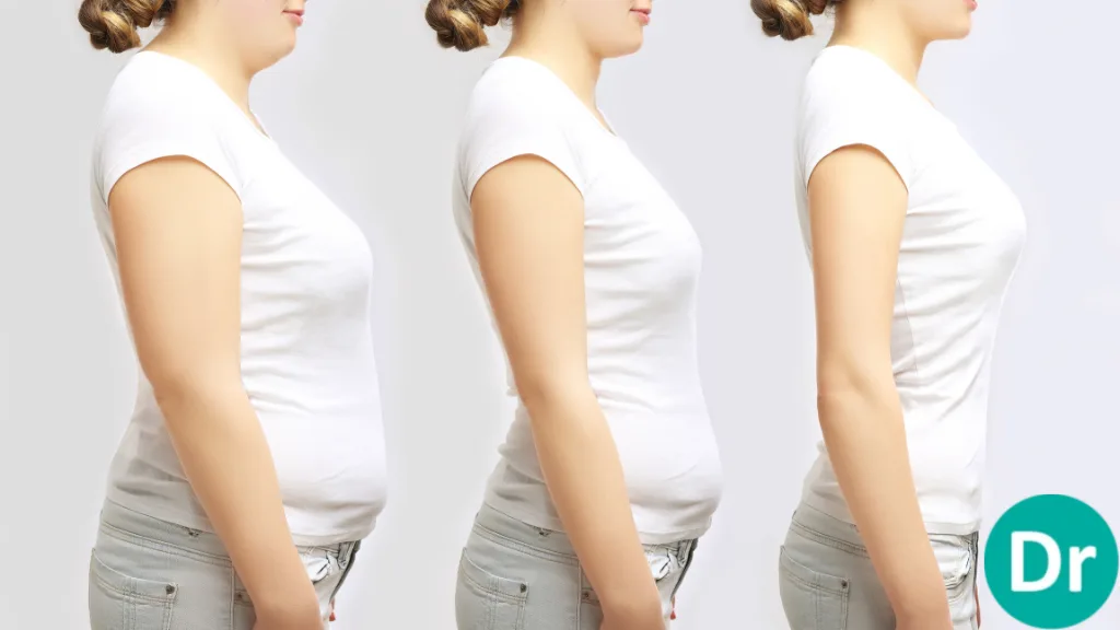 Face before and after weight loss